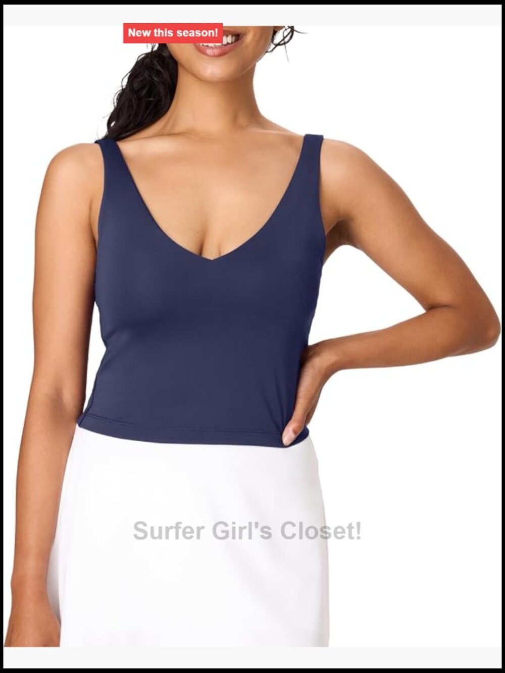 Women's Crop Tank Top with Shelf Bra Padded Cups Moisture Wicking Athletic